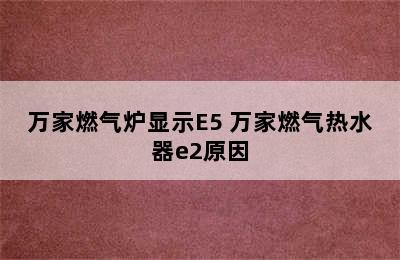 万家燃气炉显示E5 万家燃气热水器e2原因